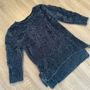 2T velvet charcoal Jessica Simpson sweater with tie detailing